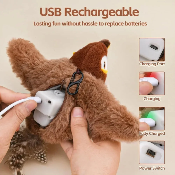 Flapping Bird Cat Toy – Rechargeable Interactive Teaser
