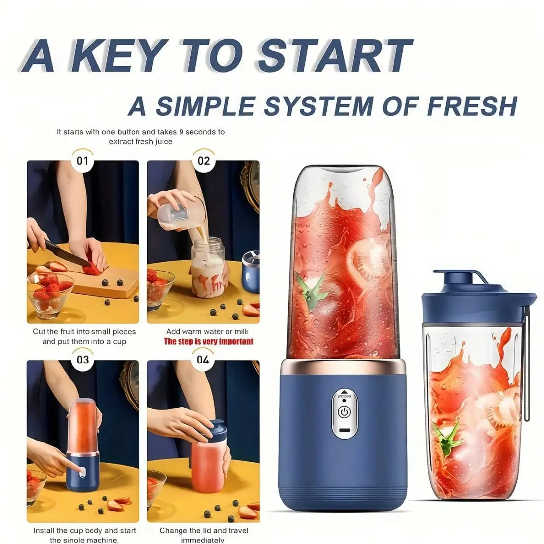 2L Portable Juicer Blender 2000W